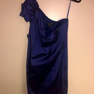 Navy blue one shoulder dress